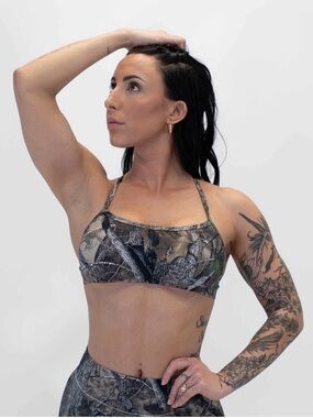 Vital Apparel Woodland Camo Bra & Shorts Workout set